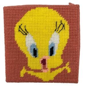 Tweety Bird Tissue Box Cover Yarn Cross Stitch 7 inch x 7 inch
